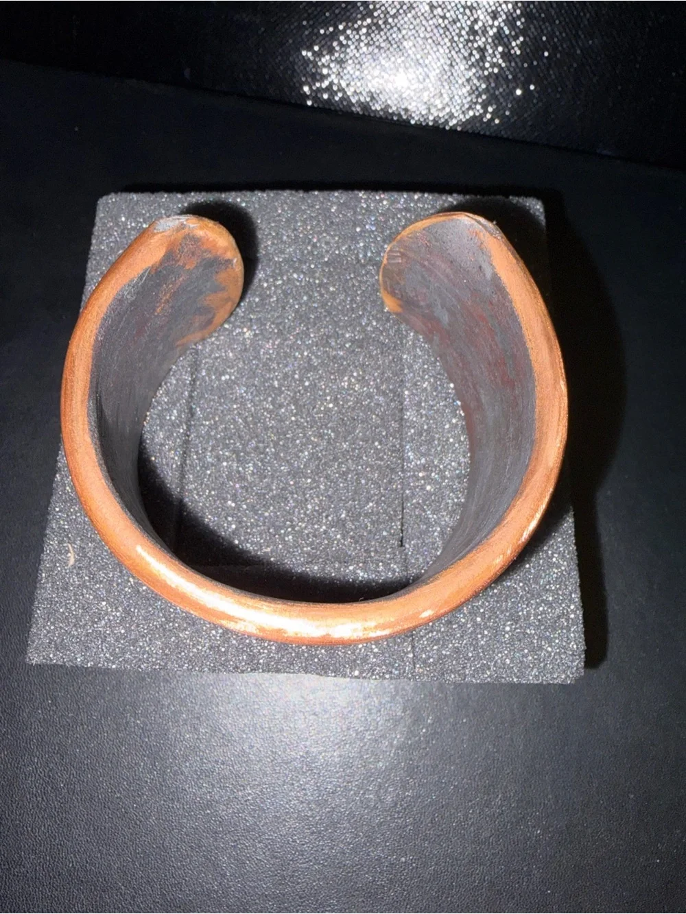Hawaiian Hand Crafted Copper Bracelet - Flame Painted Copper (Brown/Gold)